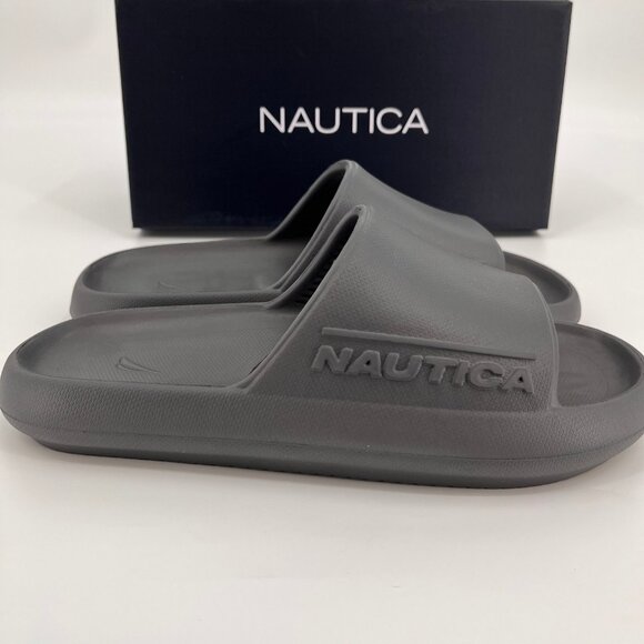 Nautica Dacio Slide Sandal Size 10M Grey Open Toe Slip-On Casual Pool Shoe - Picture 4 of 8